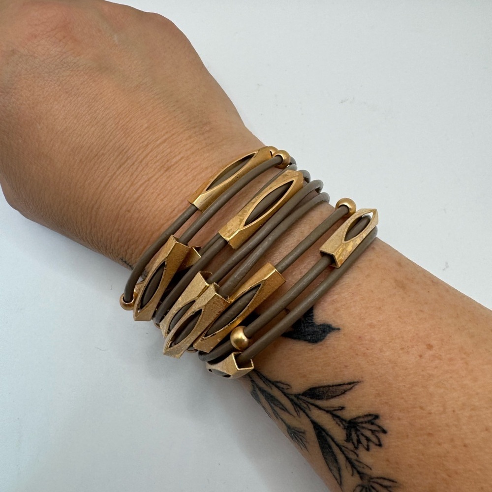 Gold and Brown Multi-Layered‎ Bracelet boho style